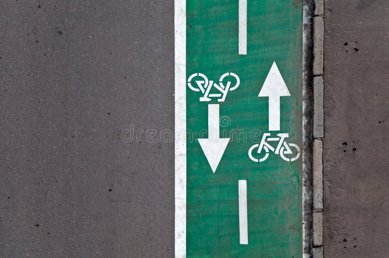 Bicycle Lane with Road Marking Texture Stock Image Image of