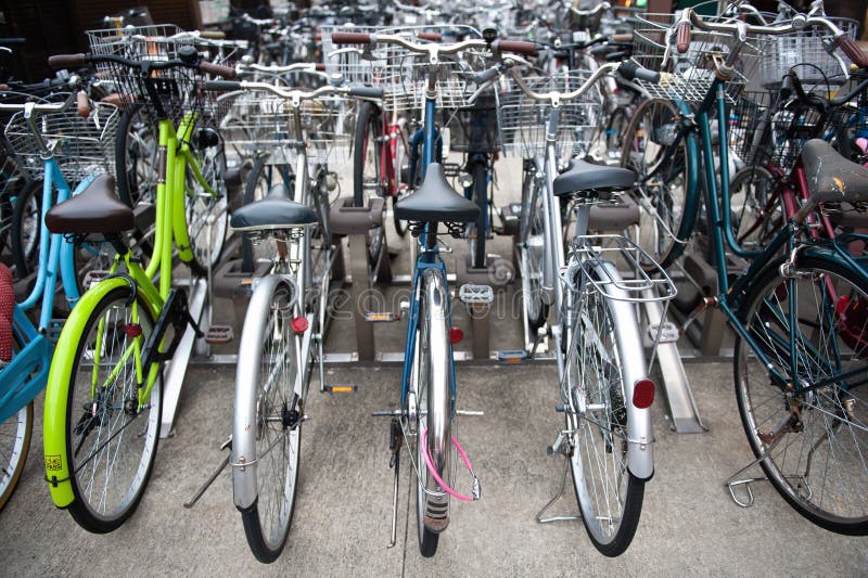 Bicycle parking stock photo. Image of emission, japan 33354618