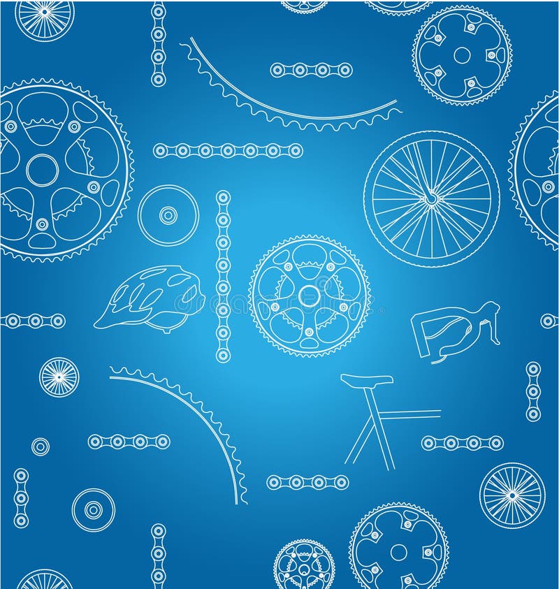 Bicycle parts background stock vector. Illustration of action 24341532