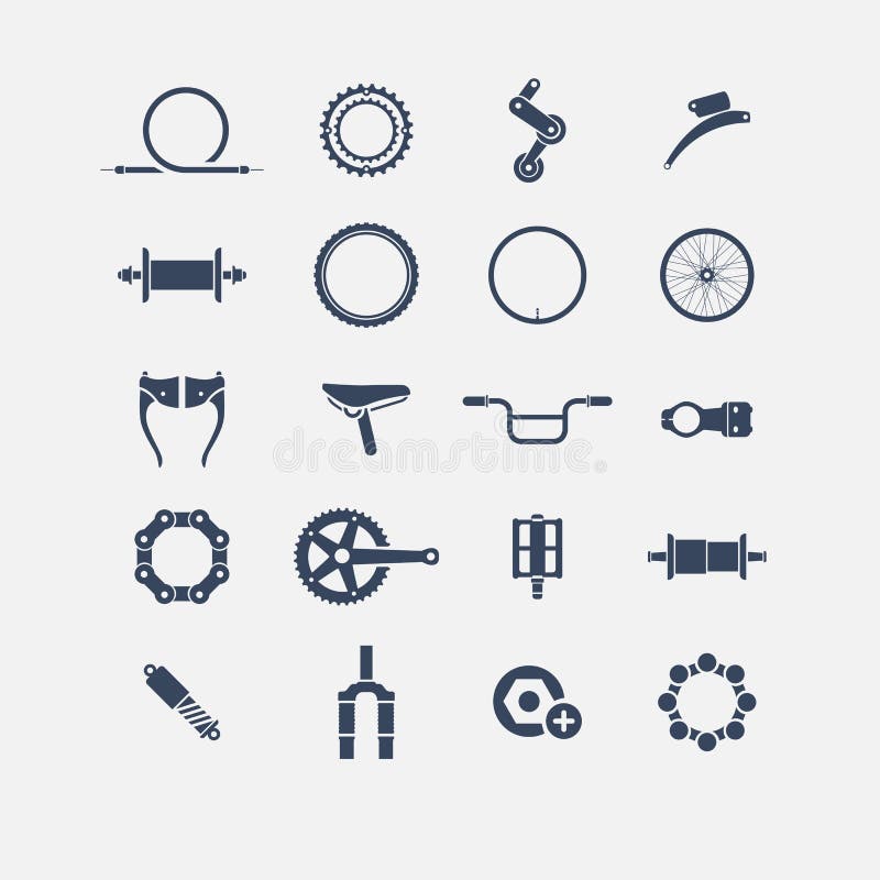 Bicycle parts icons