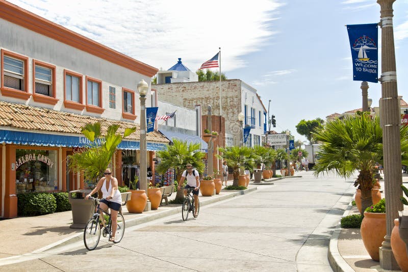 Bicycle Riders, Newport Beach, California royalty free stock images