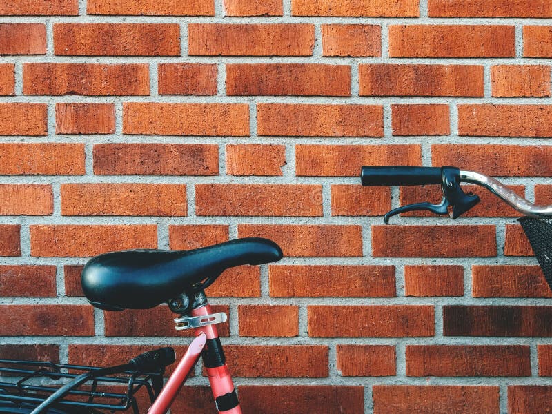 Bicycle Seat Leaning on To Brick Wall in Halmstad Stock Photo Image of activity, brickwork