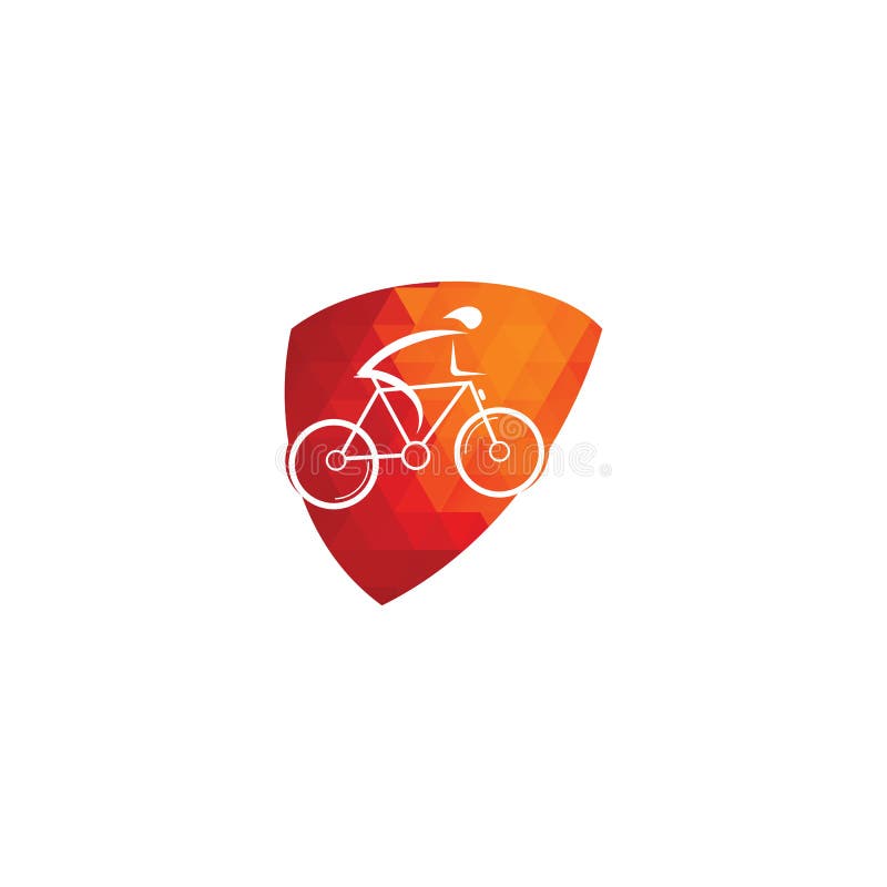 Bicycle Shield Shape Concept Vector Logo Design. Stock Vector - Illustration of action, cartoon: 198080445 Bicycle Shield Shape Concept Vector Logo Design. Stock Vector - Illustration of action, cartoon: 198080445