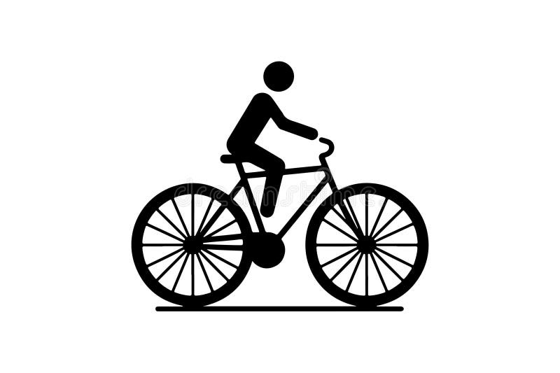 Bicycle Silhouette Minimalist Clipart Illustration Stock Illustration