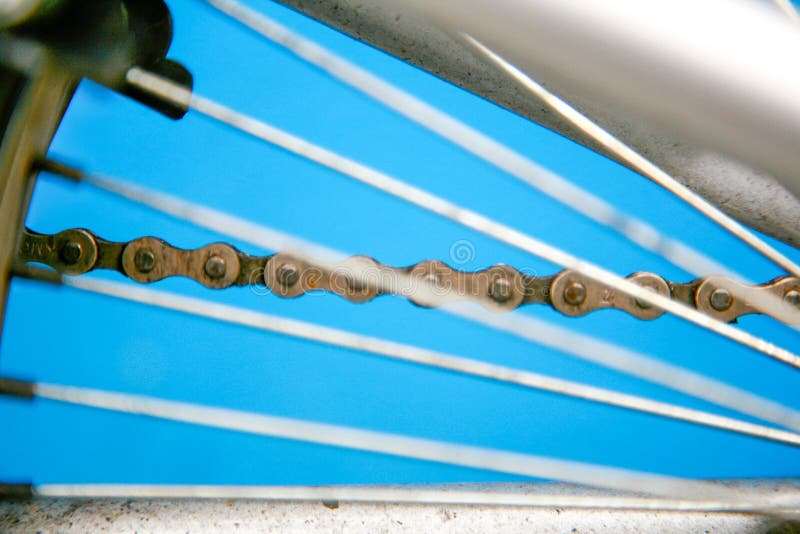 Bicycle Spokes and Chain on Bicycle Wheel Stock Photo Image of chain