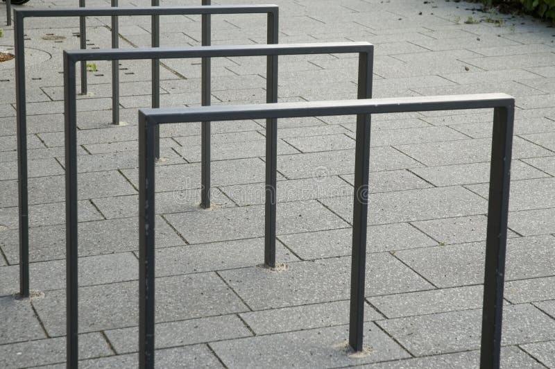 Bicycle Racks of Square Tubes Stock Image Image of rectangular