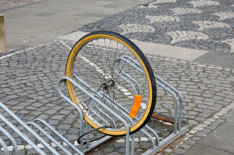 Bicycle theft royalty free stock image
