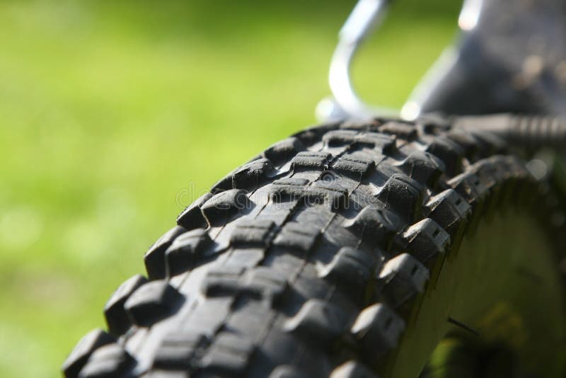 Bicycle Tyre Tread Closeup Front View Stock Image Image of