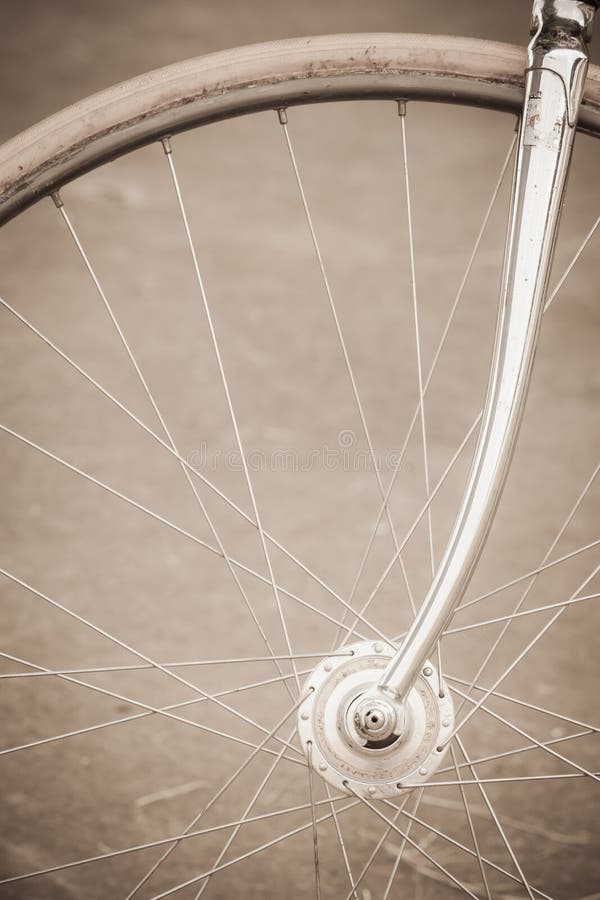 Bicycle Wheel with Old Style Stock Image Image of metallic, black