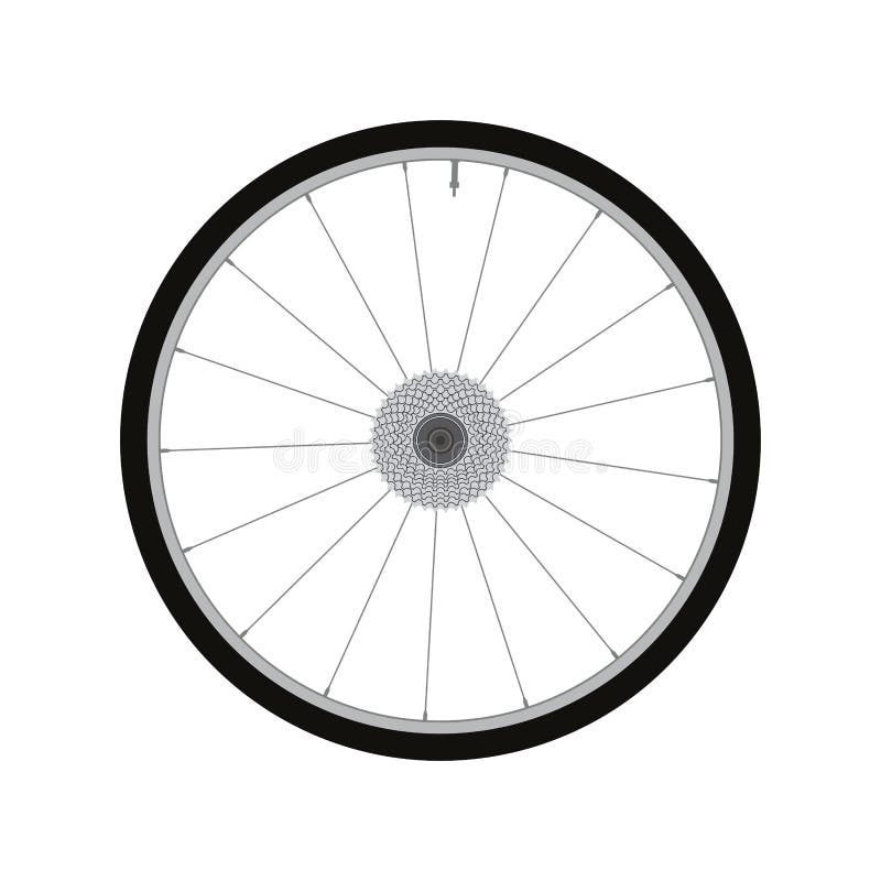 Bicycle Wheel Rear Wheel with Gear Vector Stock Vector Illustration