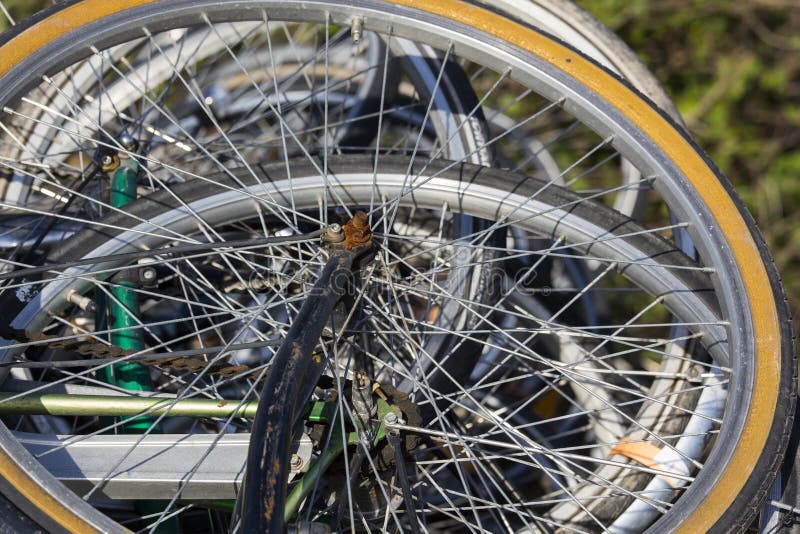 Bicycle wheels stock image. Image of damaged, bicycle 35044607