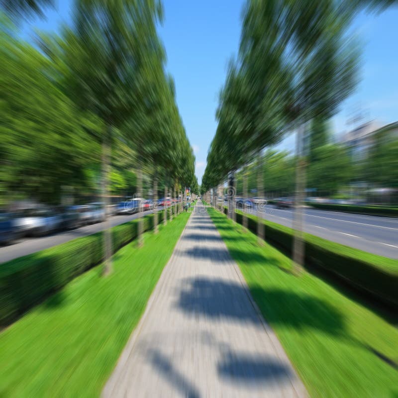 Straight empty alley with motion blur effect. Straight empty alley with motion blur effect