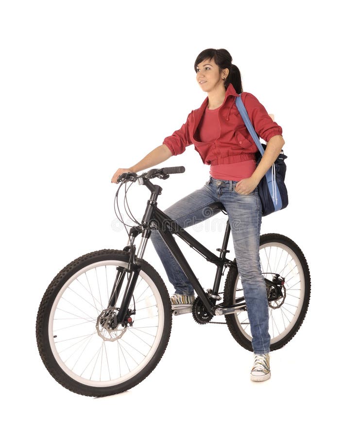 Bicyclist della donna fotografia stock libera da diritti
