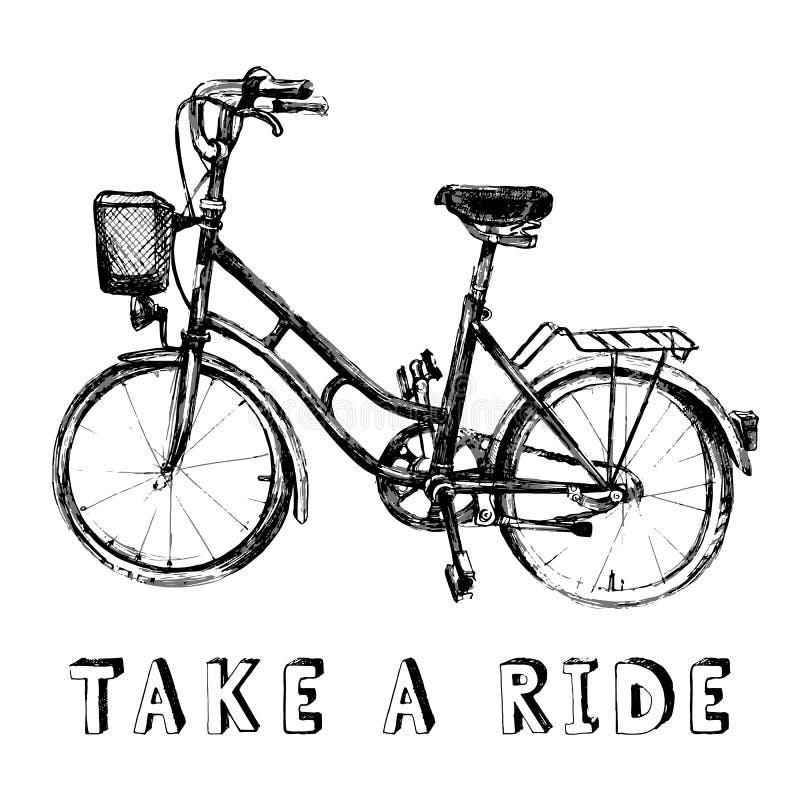 Bicykl rysująca ręka ilustracji