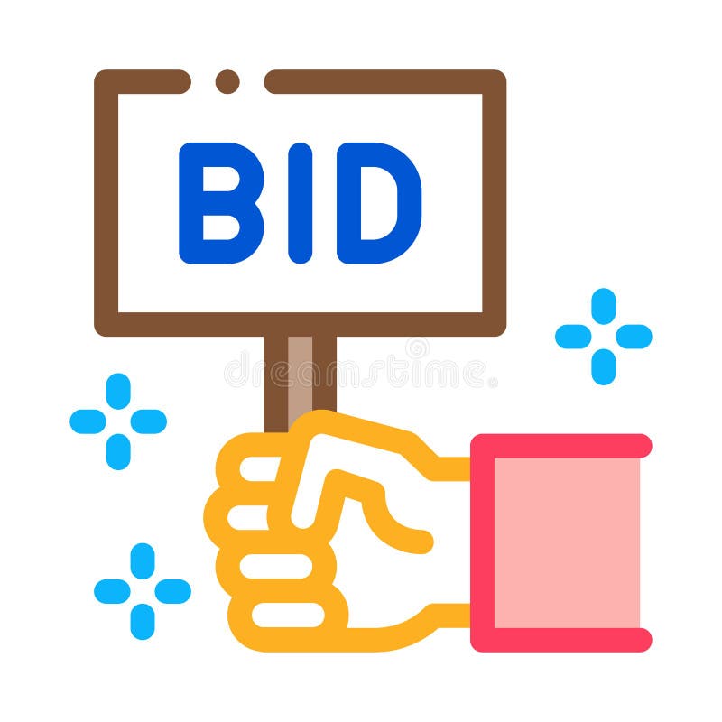 Bid sign icon vector outline illustration. Bid sign icon vector. bid sign sign. color symbol illustration stock illustration Bid sign icon vector outline illustration. Bid sign icon vector. bid sign sign. color symbol illustration stock illustration