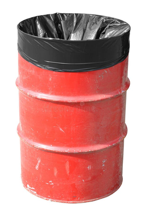Bidon d'ordures rouge images libres de droits Bidon d'ordures rouge images libres de droits