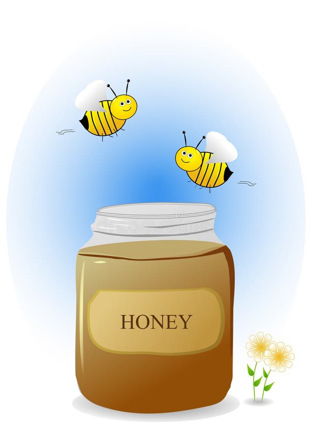 Bienen mit Honig stock abbildung Bienen mit Honig stock abbildung