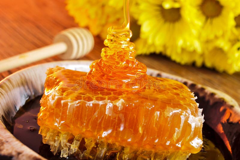 Bienenwabe mit Honig stockfoto Bienenwabe mit Honig stockfoto