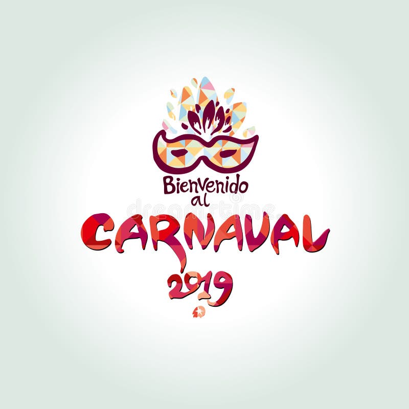 Al Carnaval 2019 De Bienvenido Escrita Do Logotipo No Espanhol