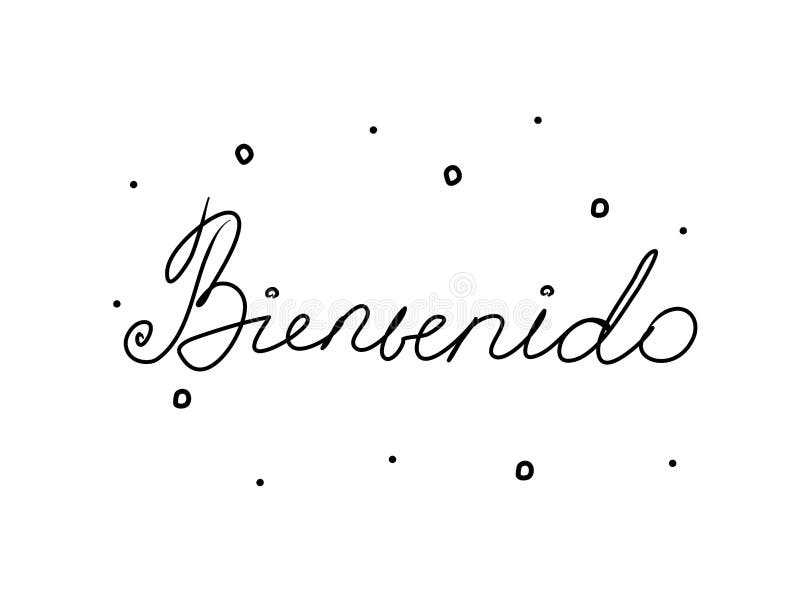 Bienvenido Text Drawing Stock Vector, Royalty-Free