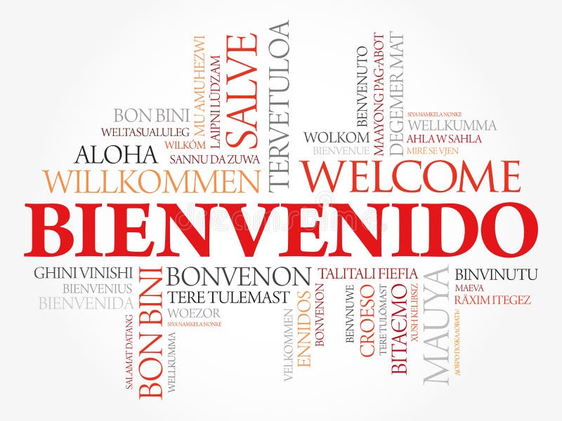 Bienvenido Welcome Spanish Text Lettering Vector: immagine vettoriale stock  (royalty free) 146506775