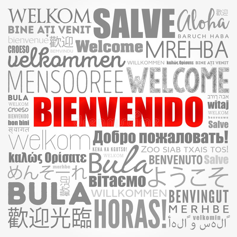 Bienvenido, Welcome Spanish Text Stock Vector - Illustration of expression,  caption: 112854232