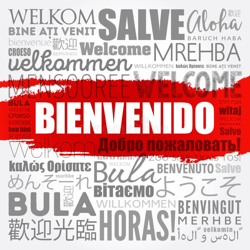 Bienvenido, Welcome Spanish Text Stock Vector - Illustration of caption,  headline: 112542726