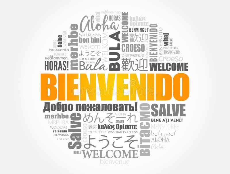 Bienvenido, Welcome Spanish Text Stock Vector - Illustration of expression,  caption: 112854232