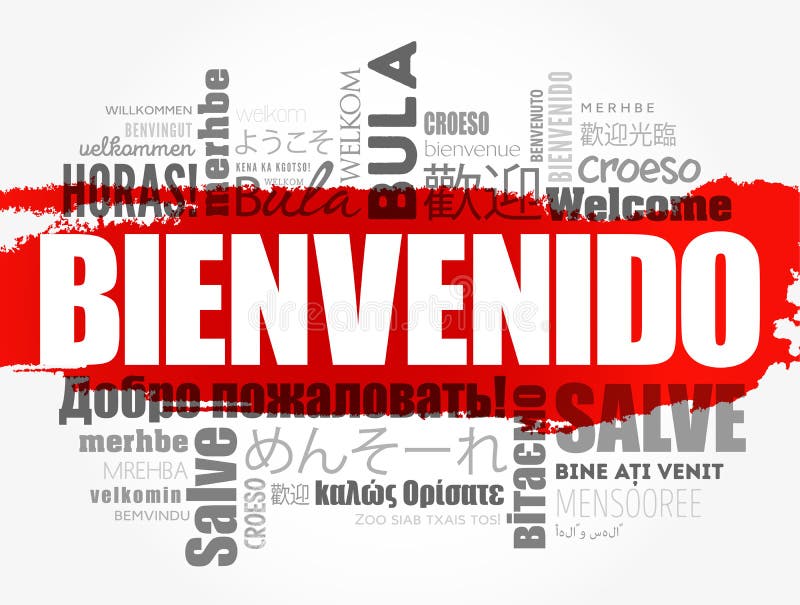 Bienvenido, Welcome Spanish Text Stock Vector - Illustration of expression,  caption: 112854232