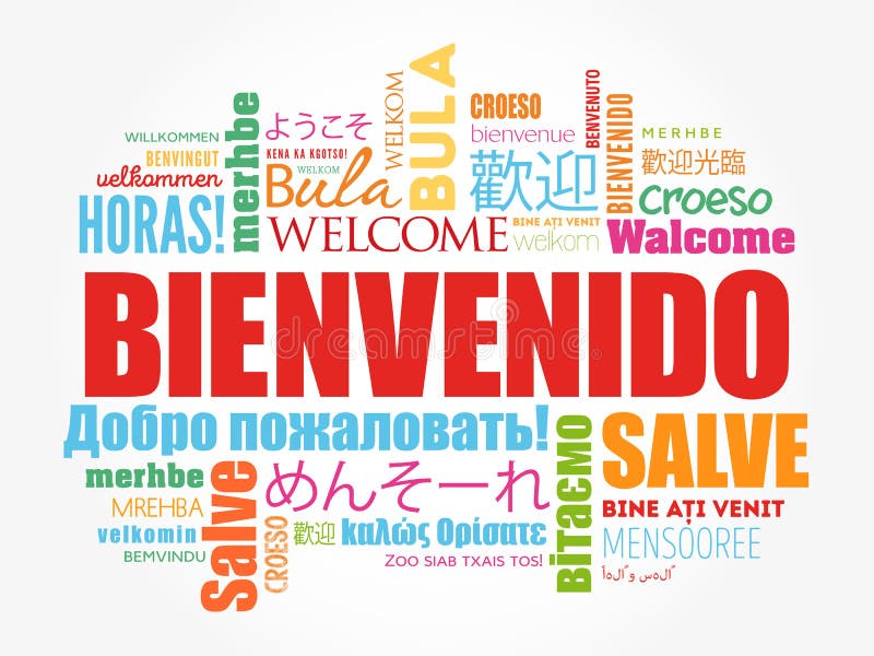 Bienvenido, Welcome Spanish Text Hand Lettering Vector Illustration. Stock  Vector - Illustration of inscription, card: 191660450