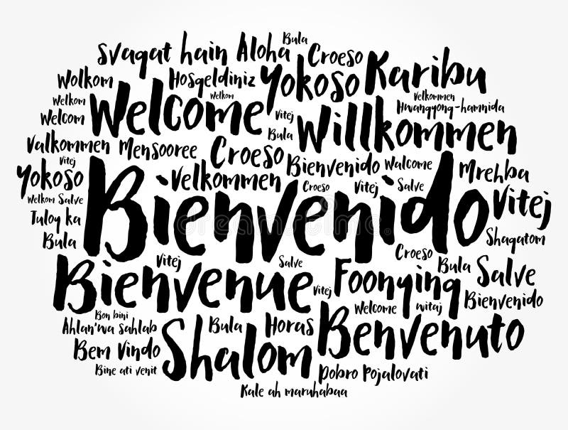 Bienvenido, Welcome Spanish Text Stock Vector - Illustration of caption,  headline: 112542726