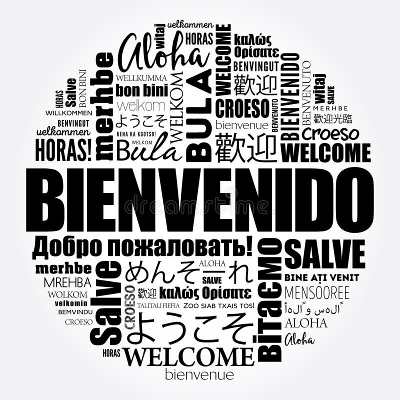 Bienvenido, Welcome Spanish Text Stock Vector - Illustration of expression,  caption: 112854232