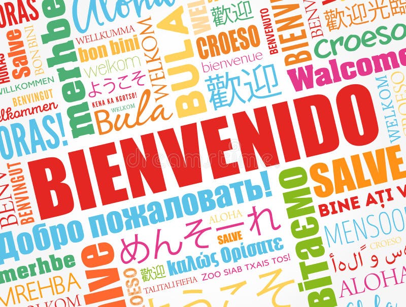 Bienvenido, Welcome Spanish Text Stock Vector - Illustration of expression,  caption: 112854232