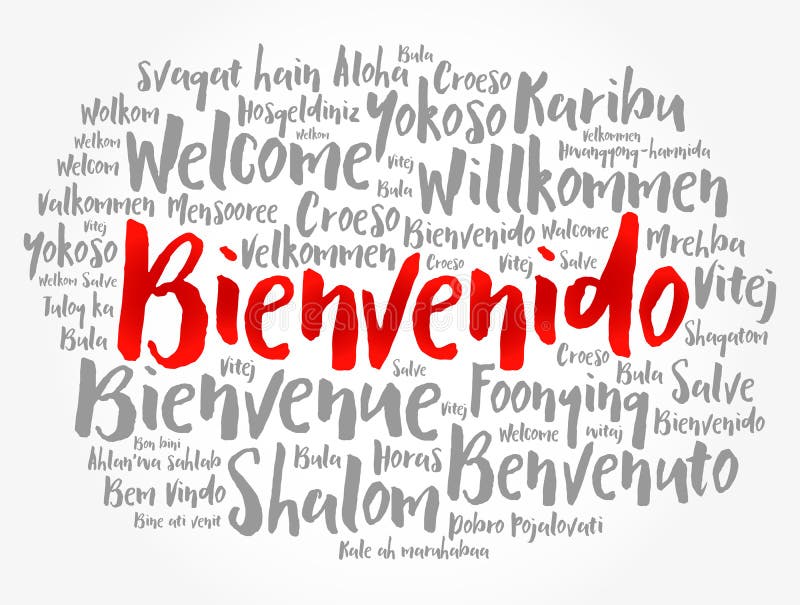 Bienvenido, Welcome Spanish Text Stock Vector - Illustration of expression,  caption: 112854232