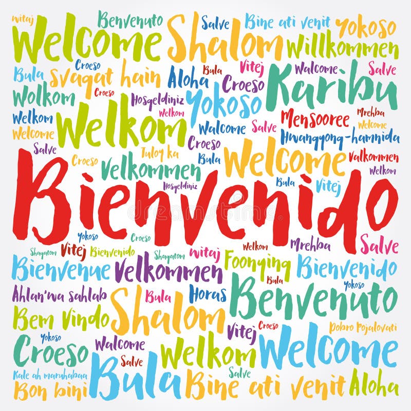 Bienvenido, Welcome Spanish Text Stock Vector - Illustration of expression,  caption: 112854232