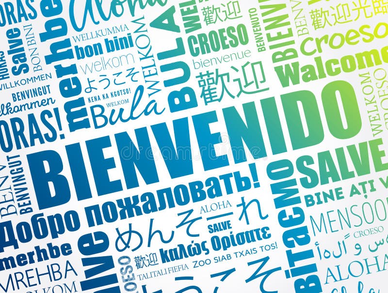 Bienvenido, Welcome Spanish Text Stock Vector - Illustration of expression,  caption: 112854232