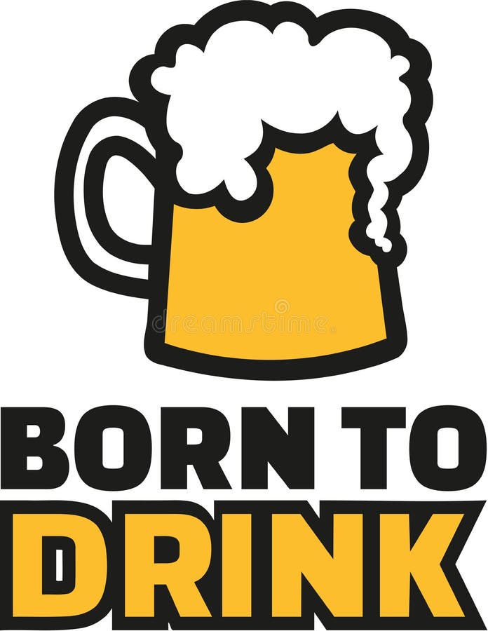 Biermok met slogan geboren te drinken