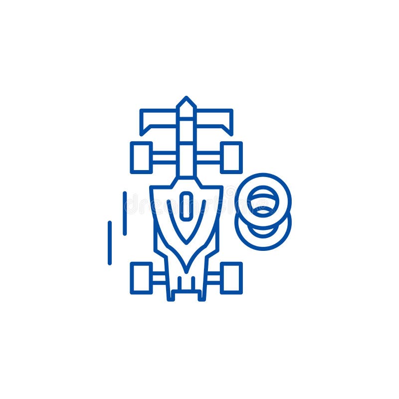 Bieżnego samochodu linii ikony pojęcie Bieżnego samochodu płaski wektorowy symbol, znak, kontur ilustracja ilustracji Bieżnego samochodu linii ikony pojęcie Bieżnego samochodu płaski wektorowy symbol, znak, kontur ilustracja ilustracji