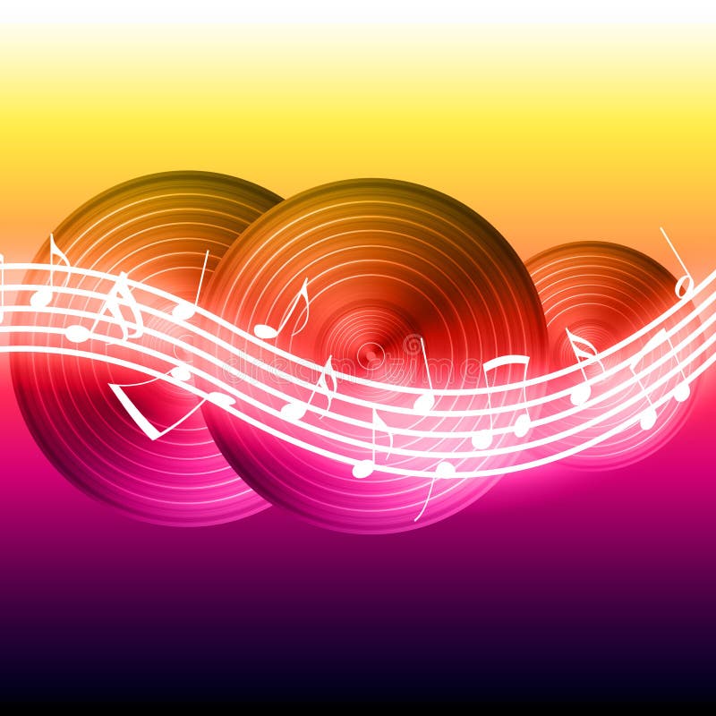 Flowing music notes on vinyl record background. Please visit my portfolio for more. Flowing music notes on vinyl record background. Please visit my portfolio for more.