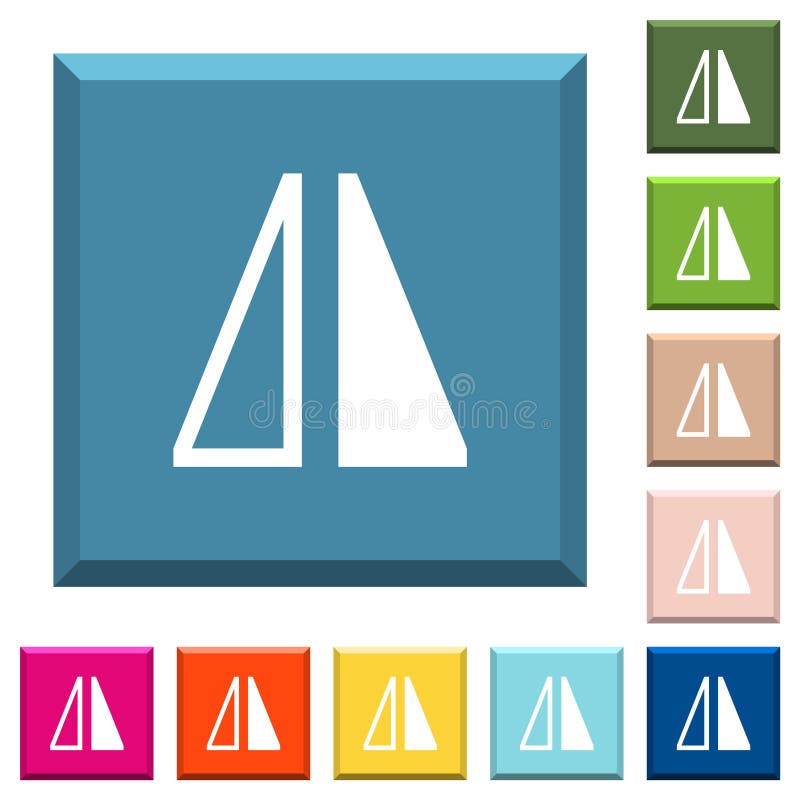 Bifați pictogramele albe orizontale pe butoane cu formă pătrată vector illustration