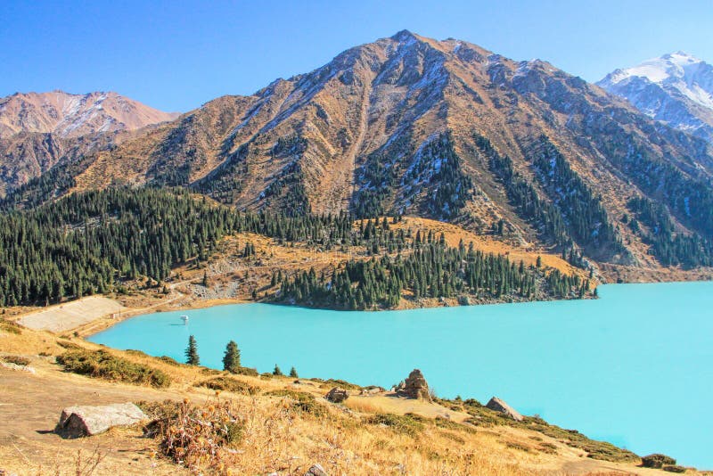 Big Almaty Lake stock image. Image of outdoors, drinking - 152726637