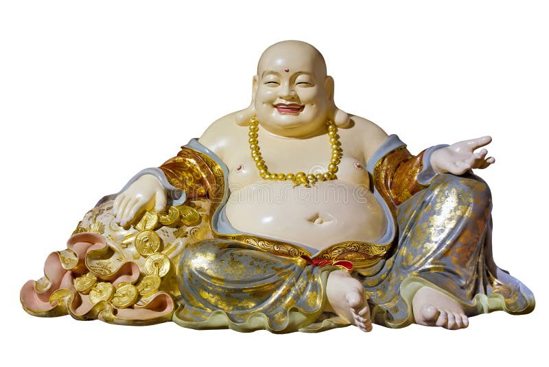 Big Belly Maitreya Cloth Bag Monk Statue Stock Image Image of buddha