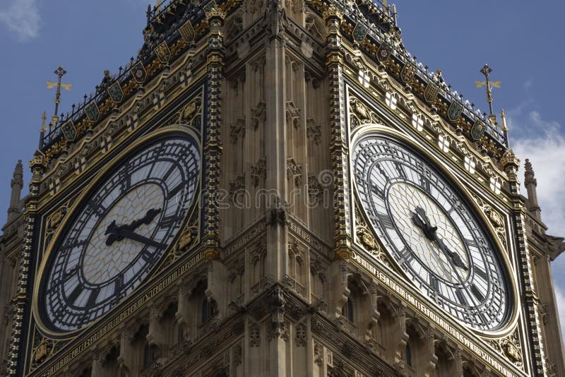 Famous Black and White Big Ben Clock Tower in Lond Stock Image Image