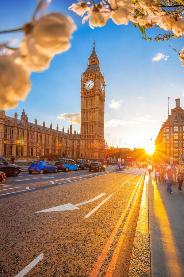 Olho De Londres Durante O Por Do Sol Em Londres, Inglaterra, Reino