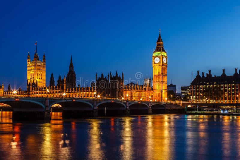 Big Ben i dom parlament przy nocą, Londyn zdjęcia stock Big Ben i dom parlament przy nocą, Londyn zdjęcia stock