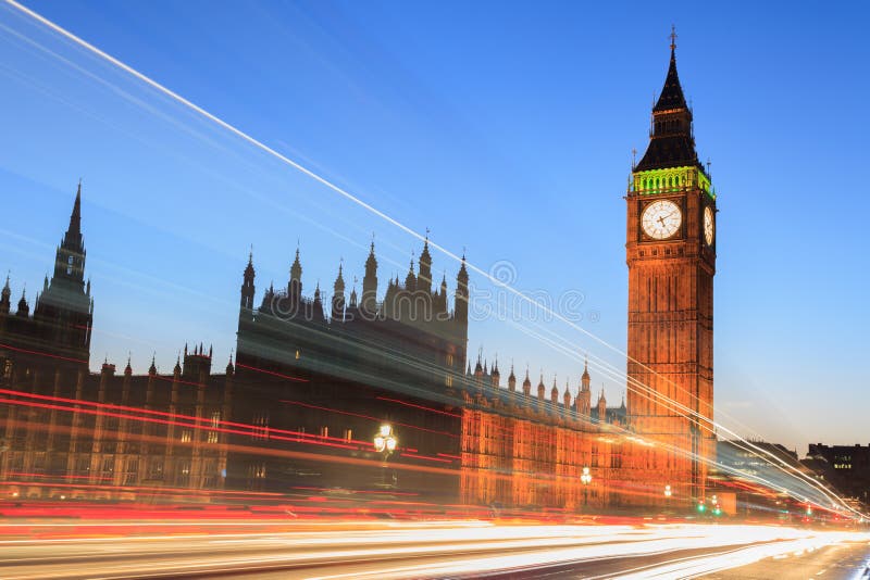 Big Ben i dom parlament przy zmierzchem, Londyn zdjęcia stock