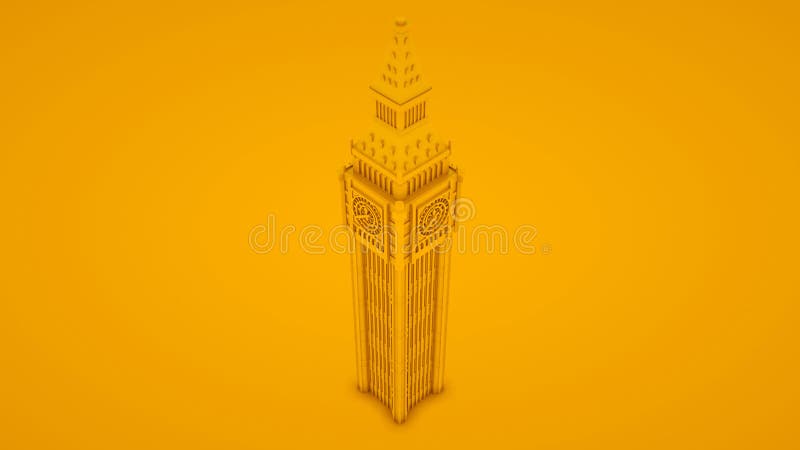 Big Ben Isolated. Minimal idea concept. 3d illustration royalty free illustration Big Ben Isolated. Minimal idea concept. 3d illustration royalty free illustration