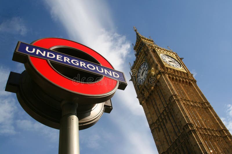 Big Ben and London Underground sign