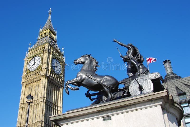 Estátua De Cavalo Na Frente Do Big Ben Ilustração de stock - Getty Images