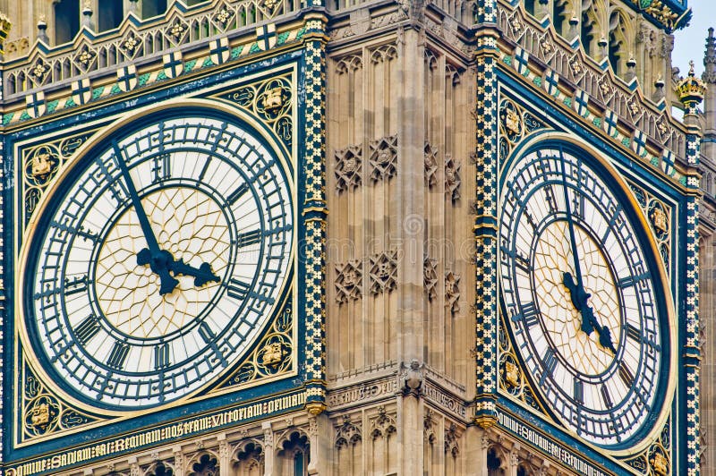 Famous Black and White Big Ben Clock Tower in Lond Stock Image Image